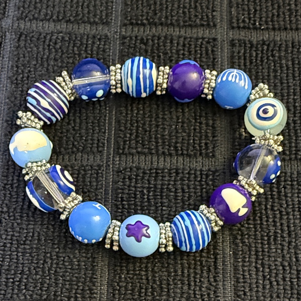 Two's Company Blue and Purple Beaded Bracelet